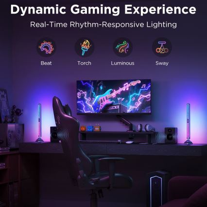 Govee - Smart RGBIC Gaming Pro Light Panels with Matter and Wi-Fi