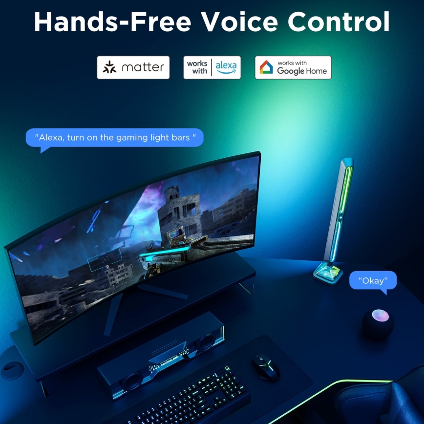 Govee - Smart RGBIC Gaming Pro Light Panels with Matter and Wi-Fi