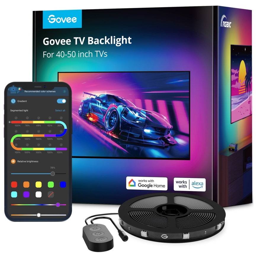 Govee - TV 40-50 Smart RGBIC LED Backlight with Wi-Fi