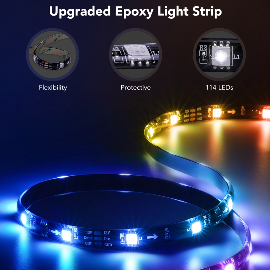 Govee - TV 55-65 SMART RGBIC LED Backlight Wi-Fi