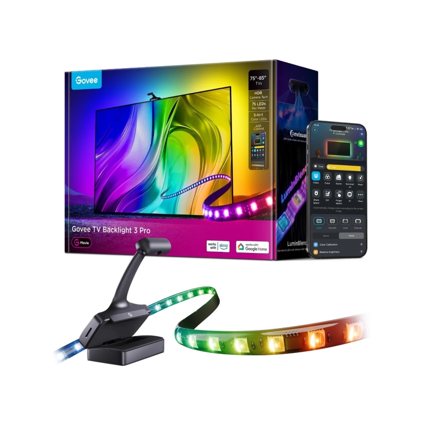 Govee - TV Backlight 3 Pro 75-85 Smart RGBIC LED Backlight with Wi-Fi