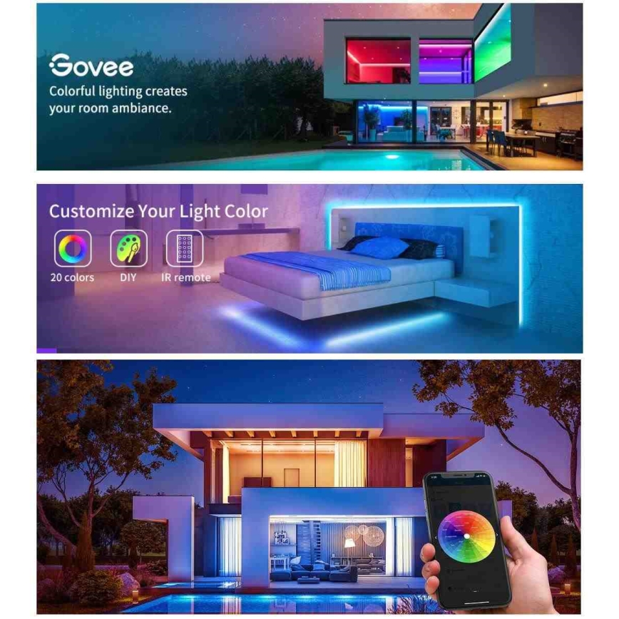 Govee - Wi-Fi RGB Smart LED strip 15m + remote control