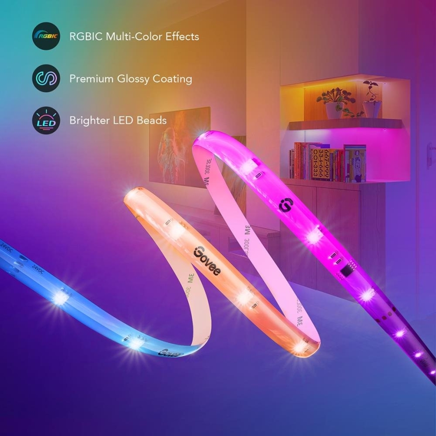 Govee - Wi-Fi RGBIC Smart PRO LED strip 10m - extra durable
