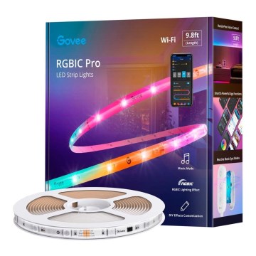 Govee - Wi-Fi RGBIC Smart PRO LED strip 3m - extra durable