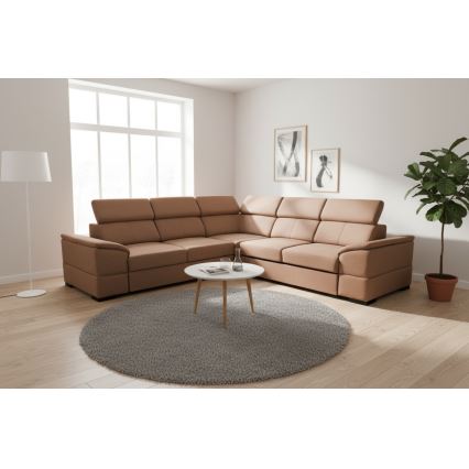 GRANADA Reversible Corner Sofa Bed with Storage, Brown