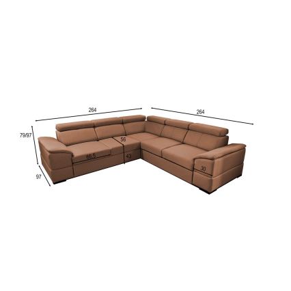 GRANADA Reversible Corner Sofa Bed with Storage, Brown