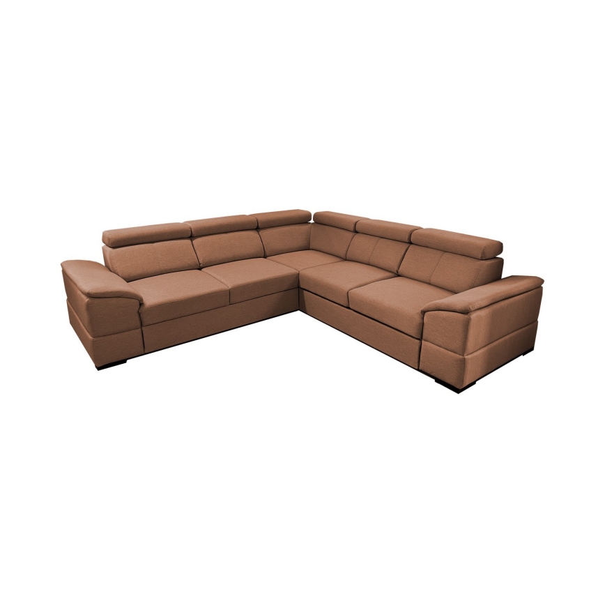 GRANADA Reversible Corner Sofa Bed with Storage, Brown