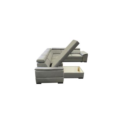 GRANADA U-shaped pull-out sectional sofa with reversible corner and storage, light gray