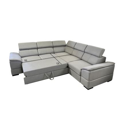 GRANADA Reversible Corner Sofa Bed with Storage — Gray