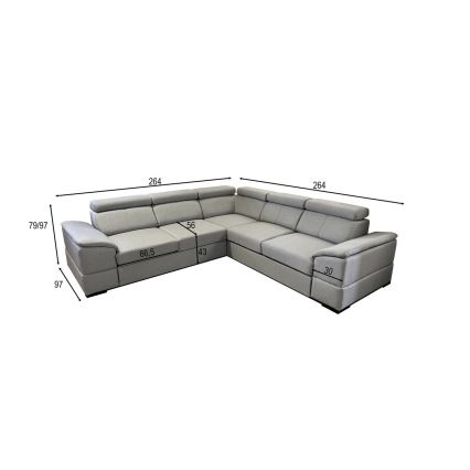 GRANADA Reversible Corner Sofa Bed with Storage, Beige