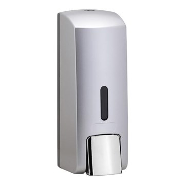 Gray soap dispenser, 6.5 x 18.5 cm