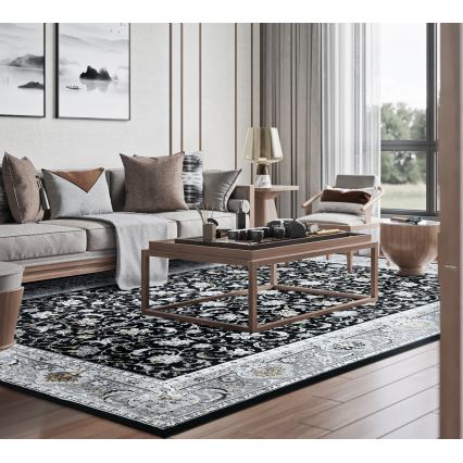 GRECE Oriental Rug 120x170 cm 2150 g/m2 Black/Silver