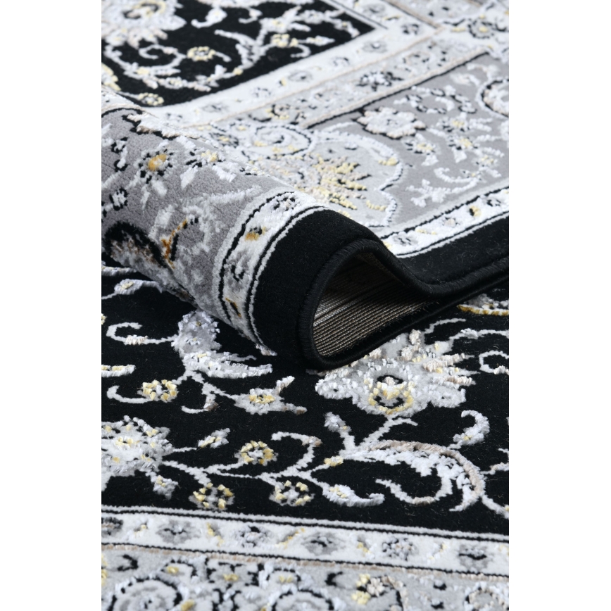 GRECE Oriental Rug 120x170 cm 2150 g/m2 Black/Silver