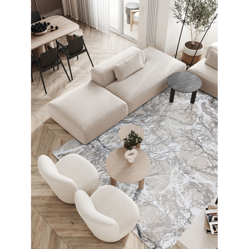 GRECE Rug, 120x170 cm, 2150 g/m2, beige/grey/white