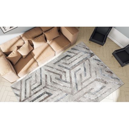 GRECE Rug 80x150 cm, 2150 g/m2, Beige/Grey