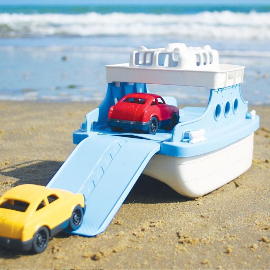 Green Toys - Ferry with cars white/blue