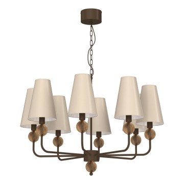GRENADA chain-hung chandelier 8xE14/15W/230V, beige
