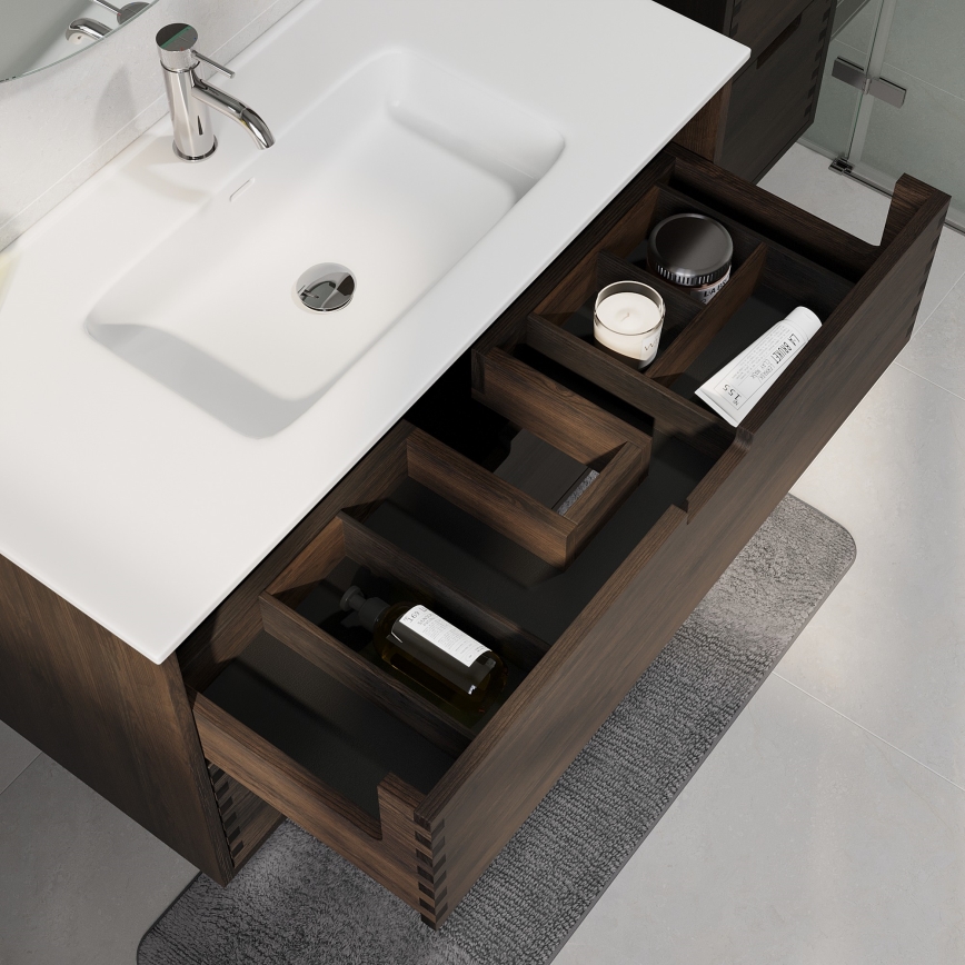 GRIBSKOV 100 cm Bathroom Vanity Unit, Brown/Oak