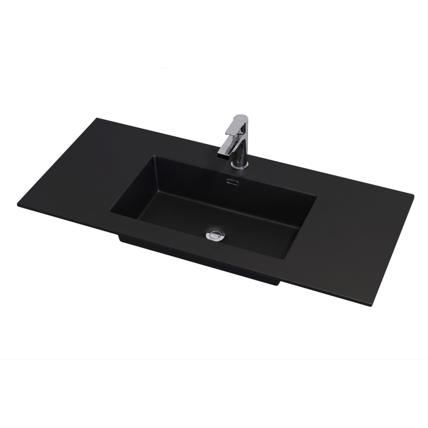 GRIBSKOV 100 cm bathroom vanity with basin, beige/oak/black