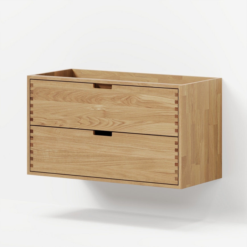 GRIBSKOV 100 cm bathroom vanity with basin beige/oak/white
