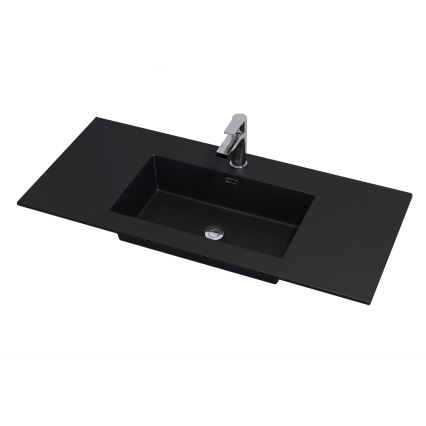 GRIBSKOV 100 cm Bathroom Vanity with Basin – Brown/Oak/Black