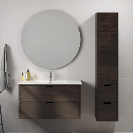 GRIBSKOV 100 cm Bathroom Vanity with Basin — Brown/Oak/White