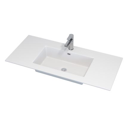 GRIBSKOV 100 cm Bathroom Vanity with Basin — Brown/Oak/White