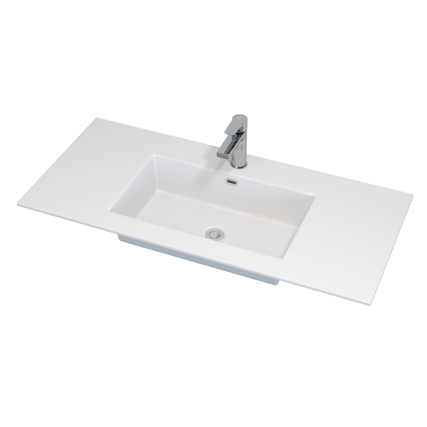 GRIBSKOV 100 cm Bathroom Vanity with Basin — Brown/Oak/White