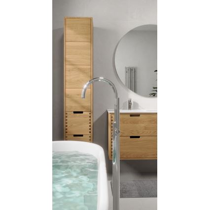 GRIBSKOV 120 cm Bathroom Vanity Unit with Basin, Beige/Oak/White
