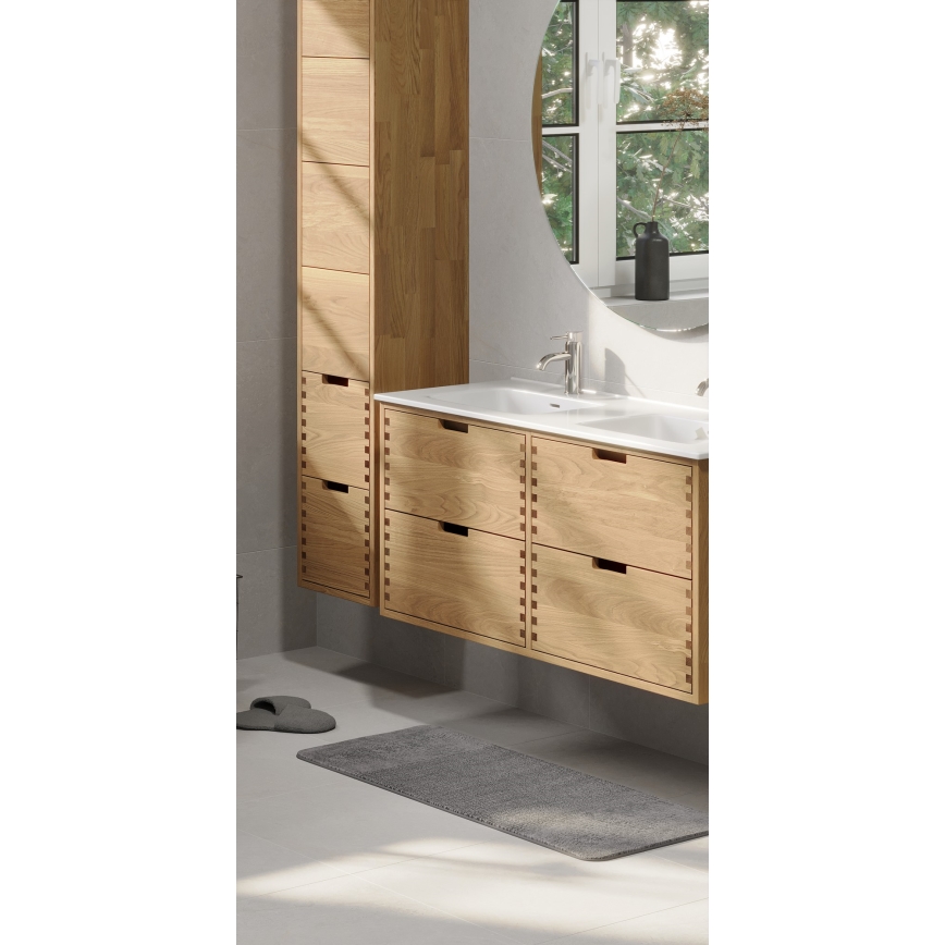GRIBSKOV 120 cm Bathroom Vanity Unit with Basin, Beige/Oak/White