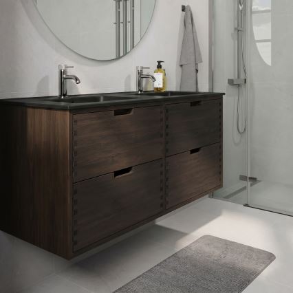 GRIBSKOV 120 cm Bathroom Vanity with Basin, Brown/Oak/Black