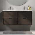 GRIBSKOV 120 cm bathroom vanity with basin, brown/oak/white