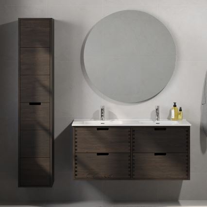 GRIBSKOV 120 cm bathroom vanity with basin, brown/oak/white