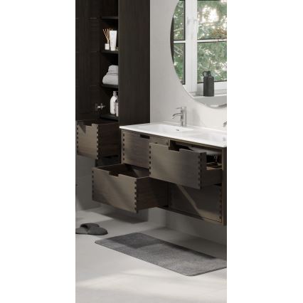 GRIBSKOV 120 cm bathroom vanity with basin, brown/oak/white