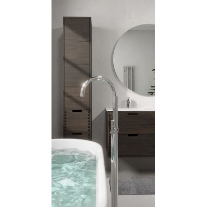 GRIBSKOV 120 cm bathroom vanity with basin, brown/oak/white