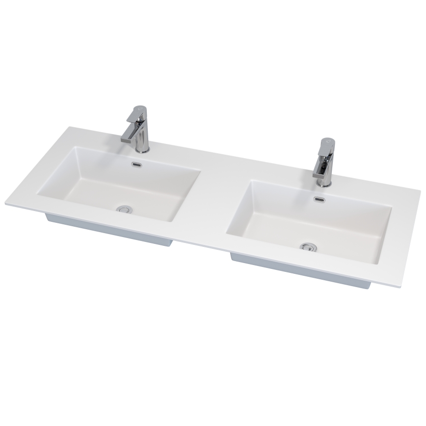 GRIBSKOV 120 cm bathroom vanity with basin, brown/oak/white