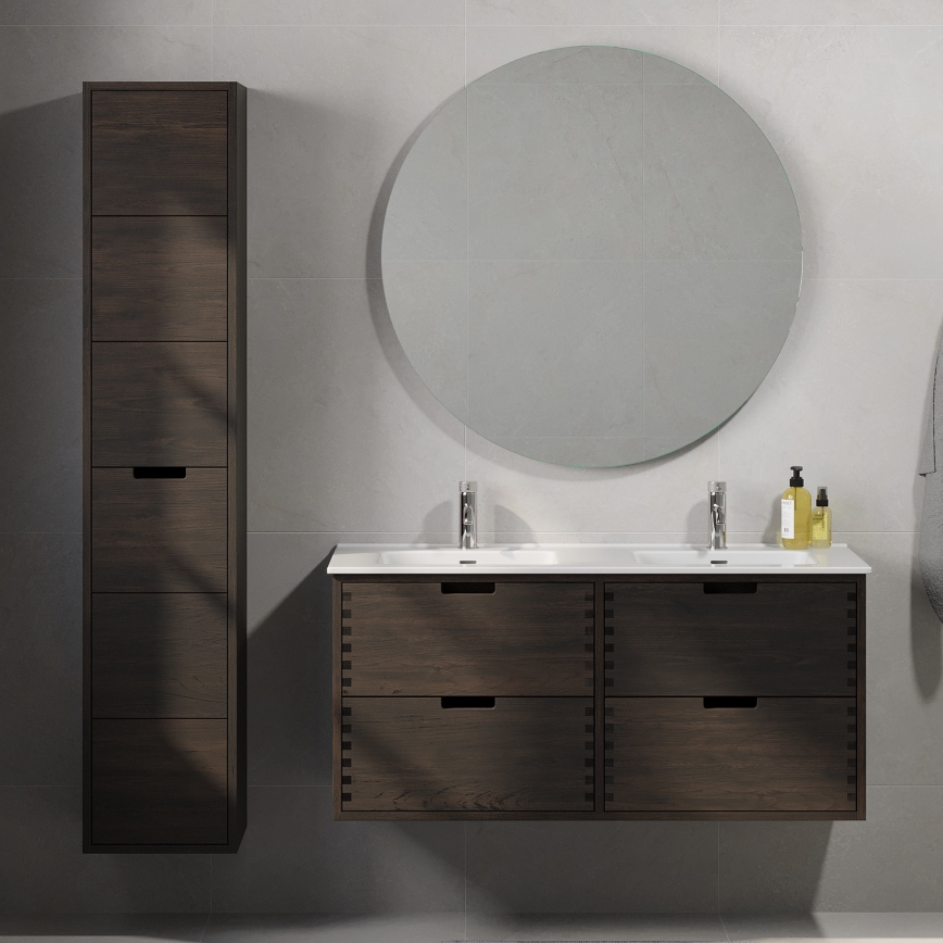 GRIBSKOV 120 cm Under-Sink Bathroom Vanity Unit – Brown/Oak