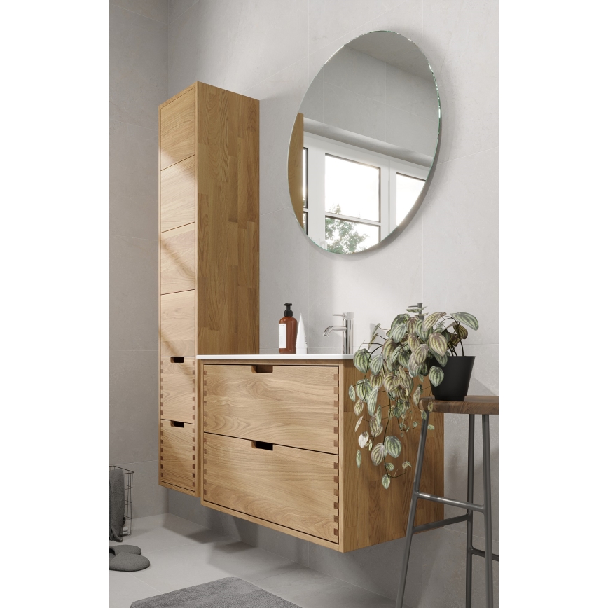 GRIBSKOV 175 cm Bathroom Cabinet, Beige/Oak