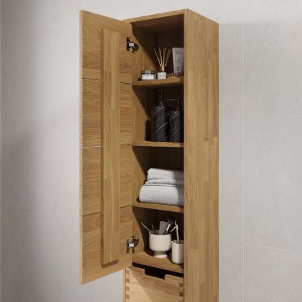 GRIBSKOV 175 cm Bathroom Cabinet, Beige/Oak