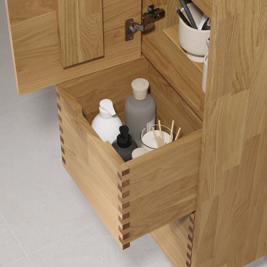 GRIBSKOV 175 cm Bathroom Cabinet, Beige/Oak