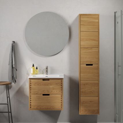 GRIBSKOV 60 cm Bathroom vanity with basin, Beige/Oak/White