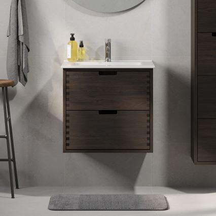GRIBSKOV 60 cm Under-Sink Bathroom Cabinet, Brown/Oak