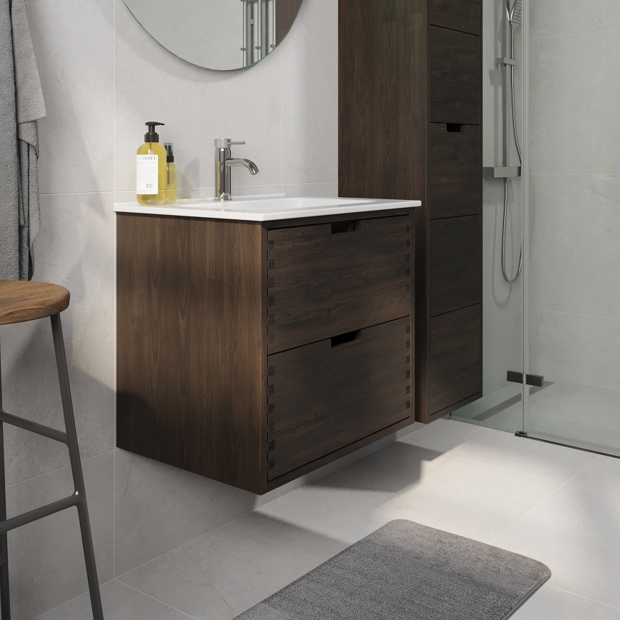 GRIBSKOV 60 cm Under-Sink Bathroom Cabinet, Brown/Oak