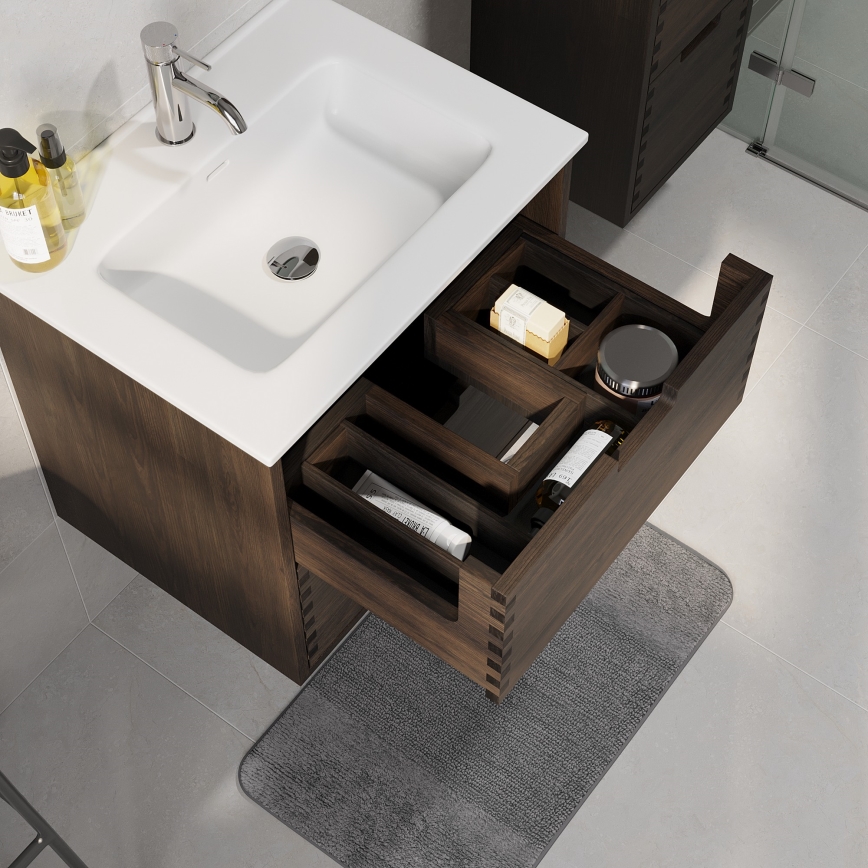 GRIBSKOV 60 cm Under-Sink Bathroom Cabinet, Brown/Oak
