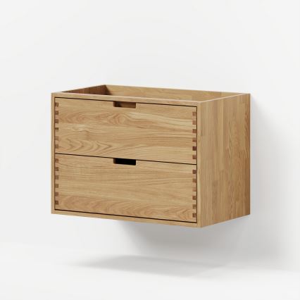 GRIBSKOV 80 cm bathroom vanity with sink, beige/oak/white