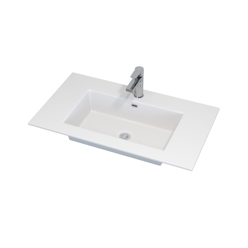 GRIBSKOV 80 cm bathroom vanity with sink, beige/oak/white