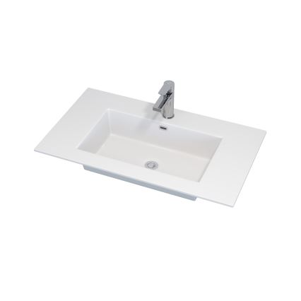 GRIBSKOV 80 cm bathroom vanity with sink, brown/oak/white