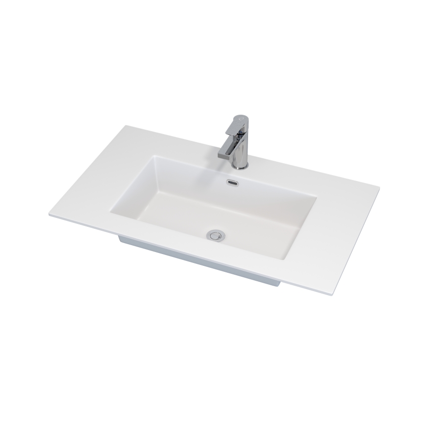 GRIBSKOV 80 cm bathroom vanity with sink, brown/oak/white