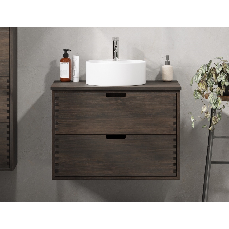 GRIBSKOV 80 cm Under-Sink Vanity Cabinet, Brown/Oak