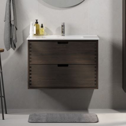 GRIBSKOV 80 cm Under-Sink Vanity Cabinet, Brown/Oak